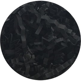 Zhzrche Crinkle Cut Paper Shred Filler Gift Wrap Confetti Raffia Grass Shred Paper for Easter Baskets Filler Creative Eggs Decor (Black)