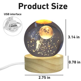 3D Moon Calming Cosmic Ball Lights, Happy Haves Light Sphere Calming Stellar Spheres The Galaxy,Saturn and The Moon, Astronomy Light up Balls for Bedroom Office Decoration Galaxy Planet Night Light