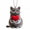 Cute Cat Car Pendant for Rearview Mirror Decor – 2D