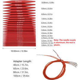 LiebeWH Juego de Agujas de Tejer Circulares Intercambiables Varios Tamaños Suéter Desmontable Agujas de Tejer, Kit de Ganchillo para