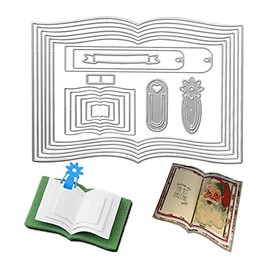 Book Cutting Dies,Bookmarks Tags Banner Die Cuts Metal Embossing Stencils Template Mould for Card Scrapbooking and DIY Craft Album Paper Card Decor