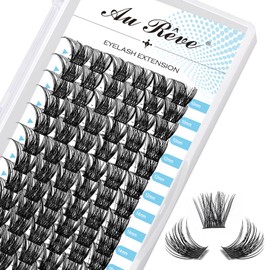 AuReve Eyelash Clusters Lash Cluster Lash Clusters Wispy DIY Eyelash Extensions For Home Use 72 Pcs 0.07D Curl Eye Lash Clusters Individual Lash Clusters Cluster Lashes 10/12/14/16mm Mix
