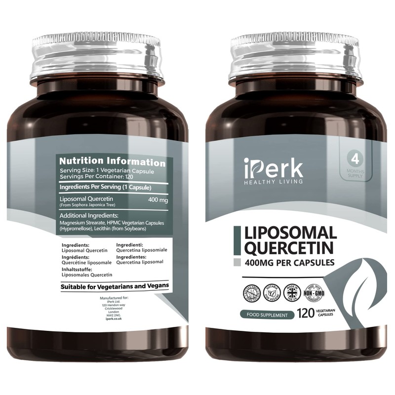 iperk Liposomal Quercetin Supplement 400mg | 120 High Strength Vegetarian
