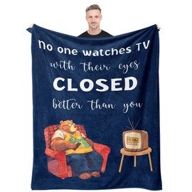 Funny Gag Gifts for Him Men Who Have Everything, Cool Anniversary Relaxing Inspirational Retirement Birthday Gifts for Elderly Older Men Dad Grandpa Husband Unique, Thank You Blue Blanket 60'' X 50''