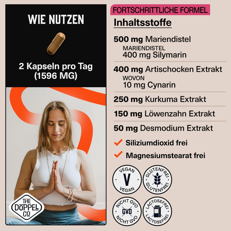 Milk Thistle Capsules with Artichoke, Turmeric, Dandelion and Desmodium, 80%