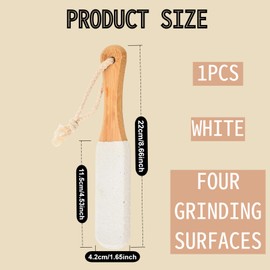 1 PCS Foot Scrubber Hard Skin, Foot File & Pumice Stone Pedicure Rasp - Ergonomic Wooden Handle，Foot Pumice Stone for feet,Removing Hard Dead Skin, Calluses & Cracked Heels (White)