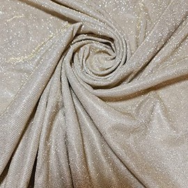 Shimmer Moonlight Glitter Nylon Multi Purpose Stardust Sparkly Shiny Bling Decorations Dress Craft Backdrop Decor Fabric Material 58" - 150cm Wide Sold As 1 Meter Pre - Cut Lengths (Champagne Gold)