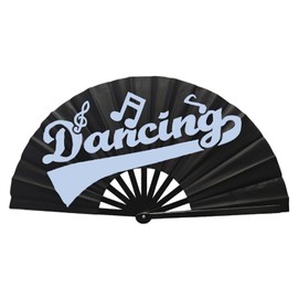Large Clacking Fans for Line Dancing, Boots On The Ground Hand Fan (White)
