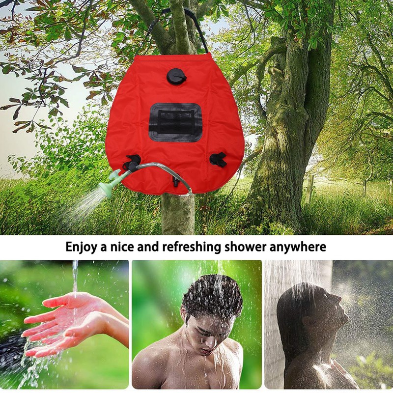 20L Folding Solar Heated Shower Bath Bags with Hose Shower