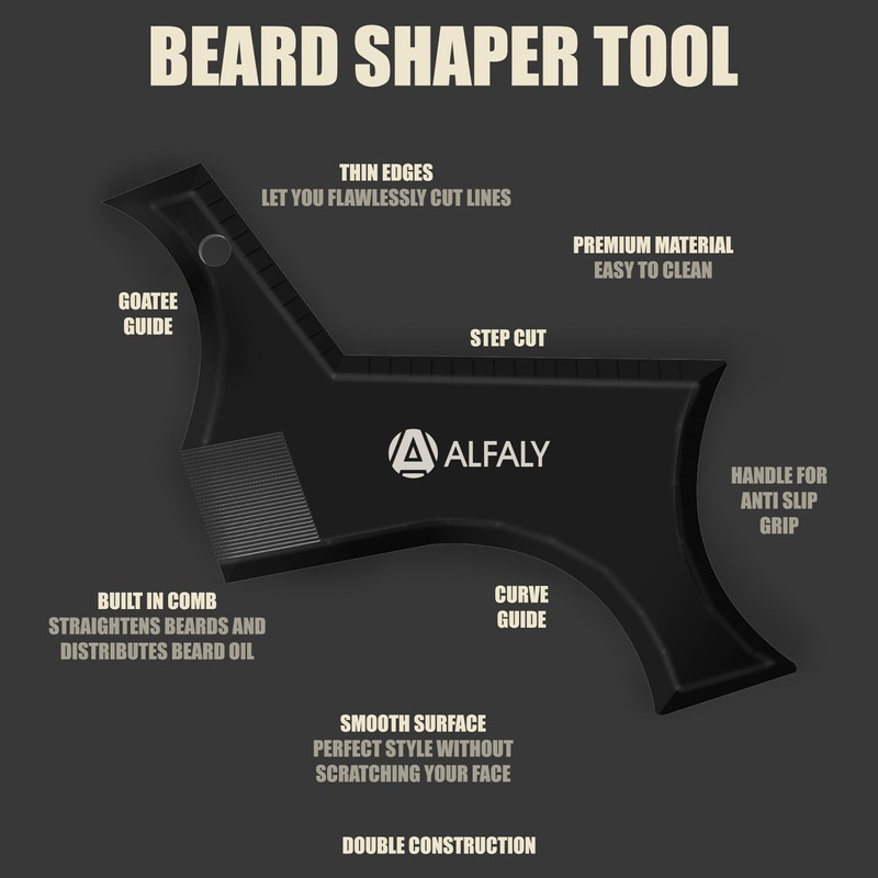 Alfaly Beard Shaper Kit - Premium Lineup and Guide Tool