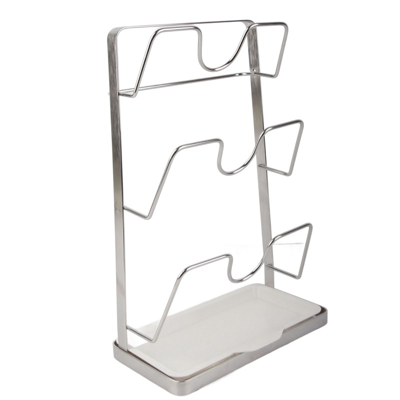 Wall Mounted Pot Lid Rack 304 Stainless Steel Punch Free