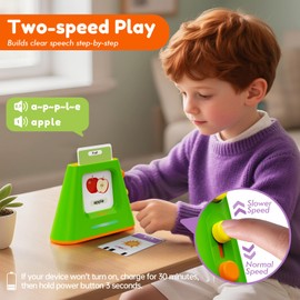 Teeniewins Talking Flash Cards for Toddlers: Self-standing & Dual-Speed Learning Toys with 448 Sight Words - Speech Therapy Toys for Autism Montessori Education - Birthday Gifts for Boys Girls Sensory