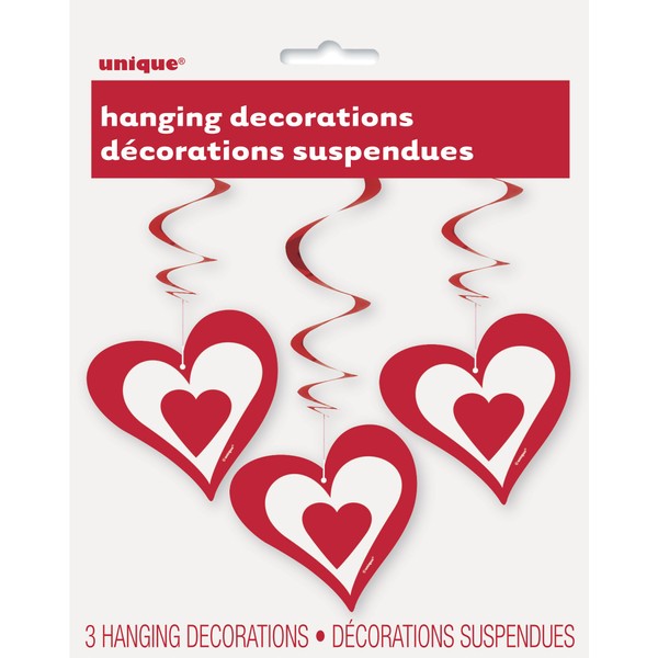 26" Hanging Hearts Valentine's Day Decorations, 3ct