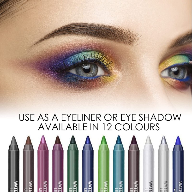 Fashion Base Eyeliner Pencil, 12 Colours Eyeliner, Professional Highlighter Eye