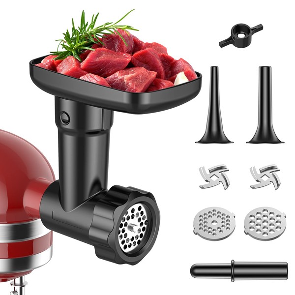 COFUN Meat Grinder Attachment for KitchenAid Food Processors, Meat Grinder for Kitchenaid Accessories with Grinding Disc, Sausage Stuffing Horns, Optional Accessories for KitchenAid Stand Mixer