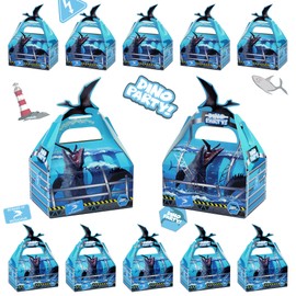 GLURUITE 16Pcs Mosasaurus Treat Boxes Jurassic Dinosaur Park World Party Supplies for Mosasaurus Theme Birthday Party Favor Candy Goodies Gift Bags