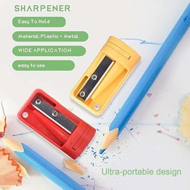 XUZOPIM Carpenter's Pencil Sharpener Colour Pencil Sharpener Carpenter's Pencil Sharpener Carpenter's Pencil Cutter for Woodworking Mixed Colours Pack of 4