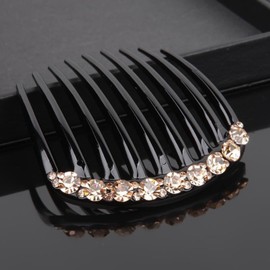 EZ PEACH Rhinestone Hair Comb DE Yaii Winding Hair Arrangement, Easy Hair Arrangement, For Beginners, Easy to Hair, Sparkling and Shiny, Barrette, Crystal, Evening Roll, Comb, Everyday Use, Receptions, After-parties (Gold)