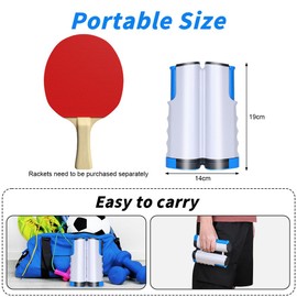 flintronic Extendable Portable Table Tennis Net, Table Tennis Net for Any Table, Portable Ping Pong Replacement Net, Table Tennis Net Outdoor & Indoor, Maximum Length 170 cm (Blue)
