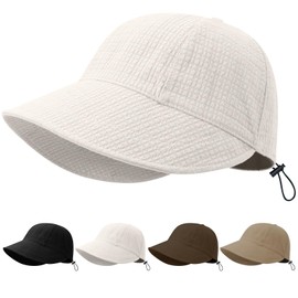 SIVAN Women's UV Protection Hat, 3D Waffle Pattern, Overwhelming Small Face Effect, Large Brim Spread Forward, UPF 50+ (Certified), Sun Protection Hat, Sweat Absorbent, Moisture Wicking, Deep Type,