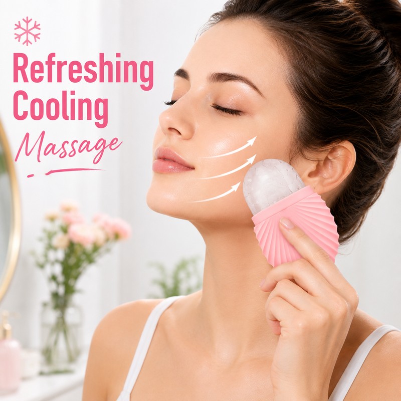 Ice Face Roller for Cooling Facial Massage – Reusable Rubber