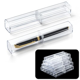 Lesnala 20Pcs Acrylic Clear Pen Gift Box Plastic Single Bulk Reusable Ballpoint Storage Display Case for Student School Office Supply Souvenir Present Packaging