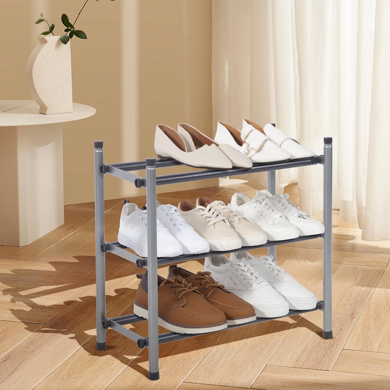 STORAGE MANIAC Expandable Shoe Rack, 12 Pairs Stackable Small Shoe