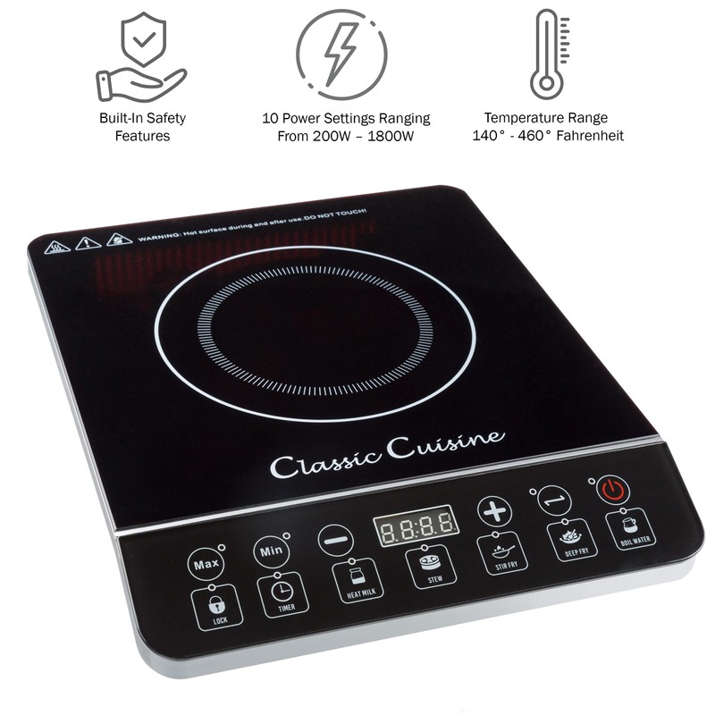 Induction Cooktop - Multifunctional 1800W Electric Stove Top - Hot