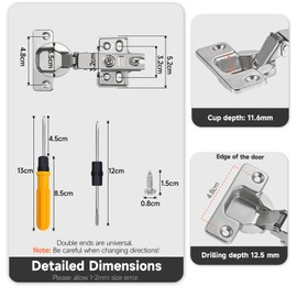 ePicsoa Cabinet Hinges, 110° Corner Stop, 35 mm, Soft Close Hydraulic Hinges, Cabinet Hinges, Furniture Hinges, Soft Close Hinge with 36 Screws, Pot Hinges with Damper for Kitchen Cabinet, Pack of 6