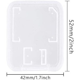 10pcs Clear Plastic Memory Card Case Holder Storage Boxes Compatible with SD SDHC SDXC Micro SD T-Flash Card (Memory Card Not Included)