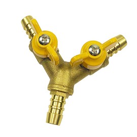 1/2 Inch 3 Way Ball Valve Y Shaped Gas Oil Hose Brass Barb Water Splitter Hose Connector High Pressure Resistant Outlet Control