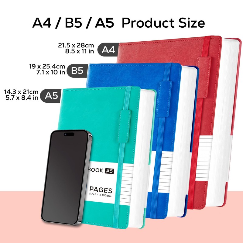 NIRMIRO Hardback Journal Notebook, A5 Note Book Thick Notepad for