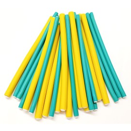 Papilotten - Flex Rollers Set (from German Hairdressing Supplies Supplies) (Green 7 mm + Yellow 10 mm) - Pack of 24
