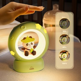 Wetry LED Night Light, Baby Night Light Cute Panda Night Lamp for Child Bedroom Decoration Bedside Lamp Touch to Dim Nursery Nightlight Newborns Presents for Girls Boys