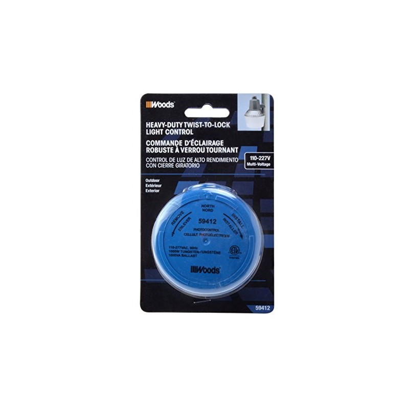Woods 59412WD Outdoor Heavy Duty Twist Lock Light Sensor with