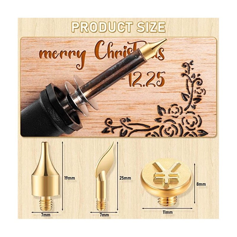 56Pieces Wood Burning Tips Number Symbol Wood Burning Tip Set