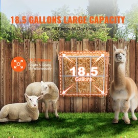 Happybuy Livestock Hay Feeder, 18.5 Gallons Large Capacity, Heavy-Duty Steel Goat Hay Rack,24.4" Long Wall Mounted Horse Hay Holder, Multiple Sided Feeding Rack for Sheep Farm Livestock Indoor Outdoor