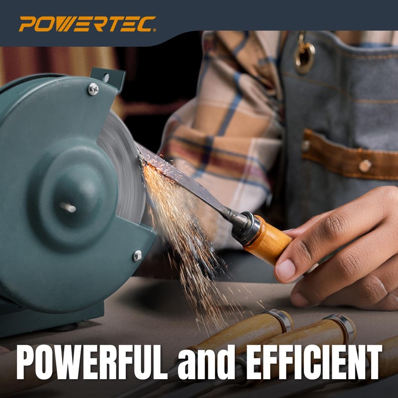 POWERTEC Bench Grinder Wheel 8 Inch 80 Grit, Aluminum Oxide