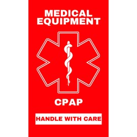CPAP Medical Alert Equipment Luggage Tag - Handle with Care, DOT and ACAA regulations (LUG-CPAP-192) Quantity (3)