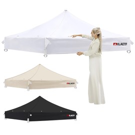 CLAETF 10x10 Canopy Replacement Top for Pop Up Canopy Tent - 8 Drainage Holes,10x10ft Canopy top Suitable for Most of The Standard Canopy(top only) (White, 10x10 FT)