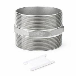 TAISHER 1PCS Cast 304 Stainless Steel Hex Nipple, Pipe Fitting 3" NPT Male x 3" NPT Male