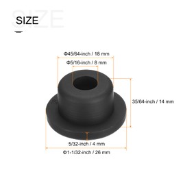 MECCANIXITY Rubber Grommet Mount Dia 45/64" (18mm) Round T Type for Organizing and Protecting Cord Pack of 4