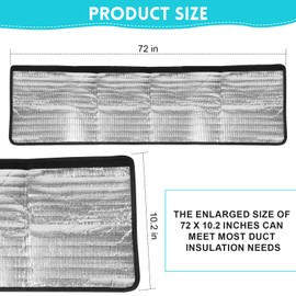 3 Layer HVAC Copper Pipe Insulation Cover, 72x10.2 Inch Waterproof Oxford AC Line Sleeve with Adjustable Straps and Screws for Outdoor Mini Splits & Central Air Conditioning