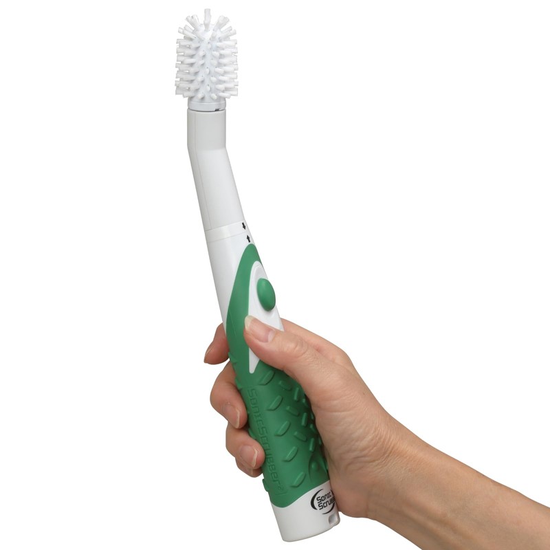 Sonic Scrubber Electric Shoe Brush, Green, Width 1.4 x Depth