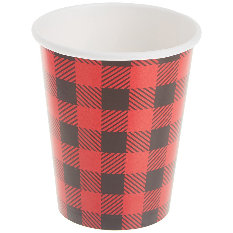 9oz Buffalo Plaid Lumberjack Party Cups, 8ct