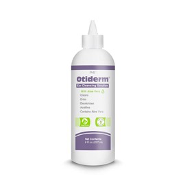 Otiderm Ear Cleansing Solution with Aloe Vera for Dogs & Cats, Anti-Irritant Formula with Neutral pH and Aloe Vera, Deodorize & Gently Clean - 8 fl oz