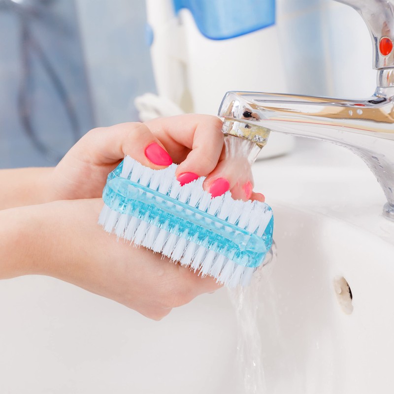 Relaxdays Nail Brush Set of 8 Double-Sided Hand Brush with