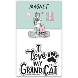 Cat Lover I Love My Grandcat Decorative Refrigerator Magnet on Backer Card