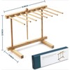 Bamboo Pasta Drying Rack with Transfer Wand and 12 Bars,