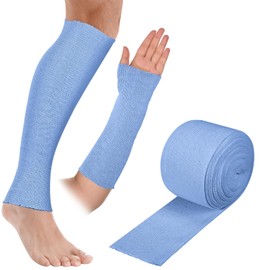 Nuanchu Cotton Stockinette Tubular Elastic Arm Cast Sleeve Roll Elastic Wrap Tube Wrist Wraps Comfortable Cast Stockinette Cosplay Accessories for Arm Leg Knee(Blue,3 Inch X 5.47 Yard)
